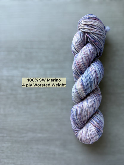 Keep Calm and Lilac On Speckled Hand Dyed Merino Wool Yarn