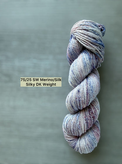 Keep Calm and Lilac On Speckled Hand Dyed Merino Wool Yarn