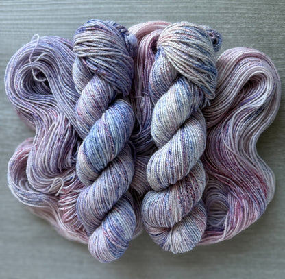 Keep Calm and Lilac On Speckled Hand Dyed Merino Wool Yarn