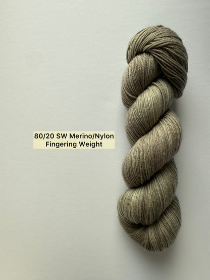 Kool Khaki Artisan Hand Dyed Merino Wool Yarn