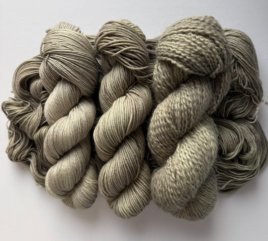 Kool Khaki Artisan Hand Dyed Merino Wool Yarn