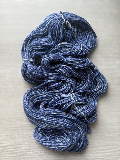 Lapis Lazuli Heathered Artisan Hand Dyed Merino Wool Yarn