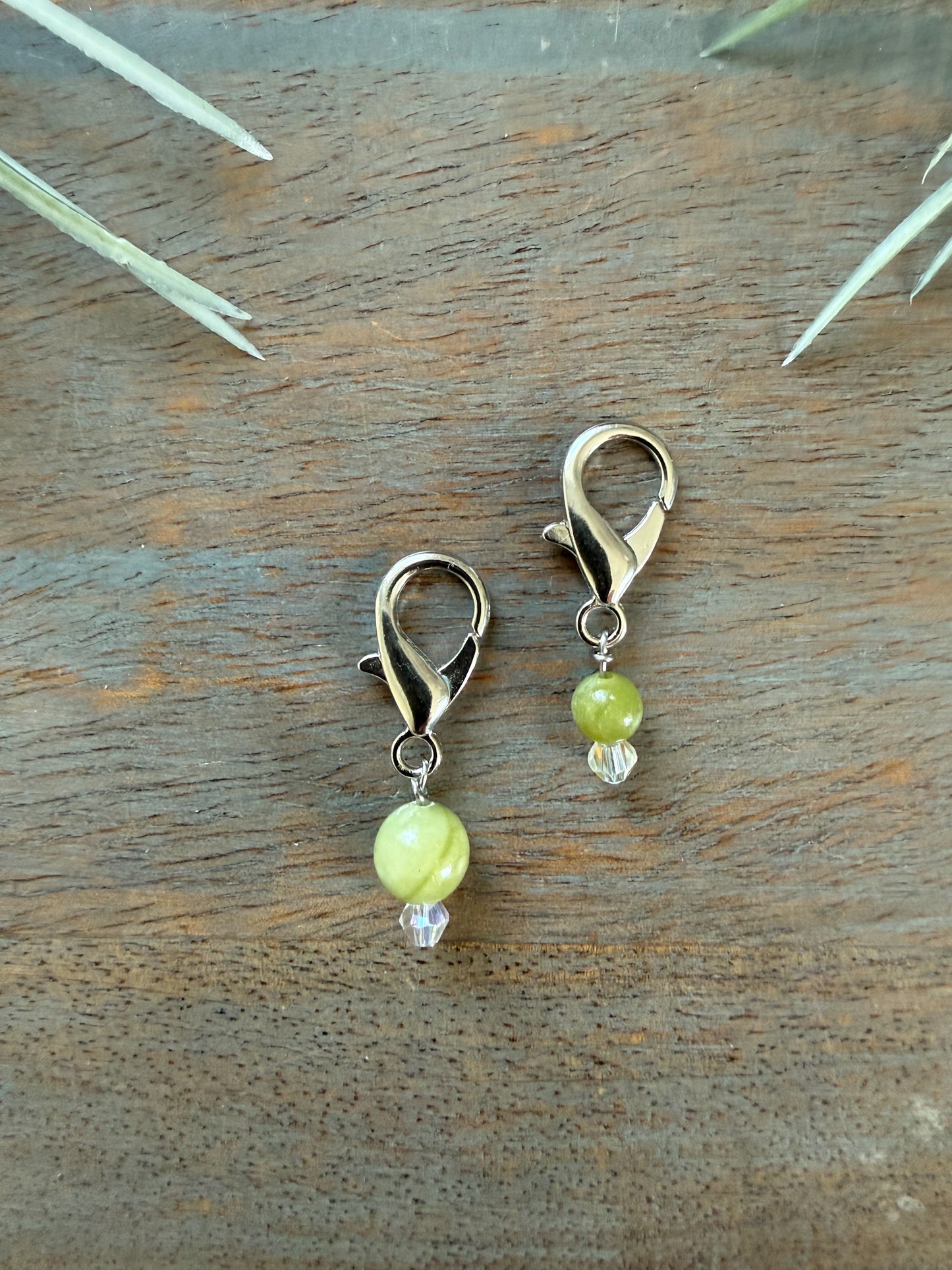 Jade Gemstone Locking Stitch Marker Set