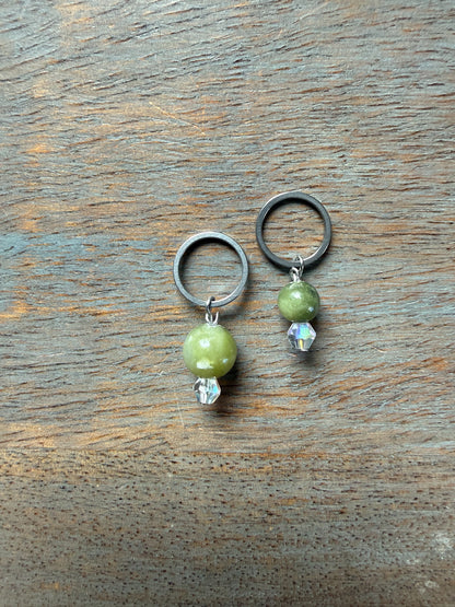 Jade Gemstone Locking Stitch Marker Set
