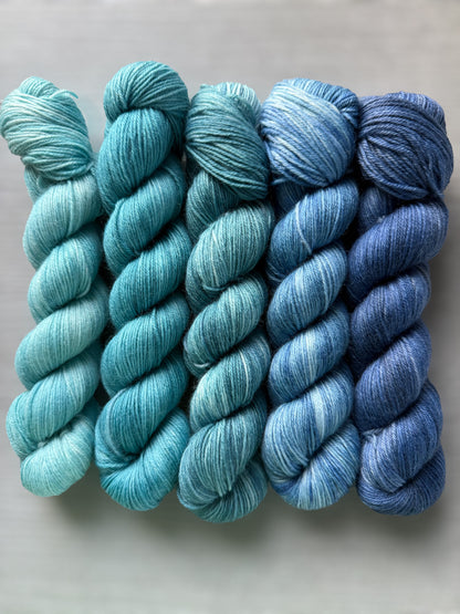 Like The Sea, Wild & Free Hand Dyed Yarn Mini Skein Set