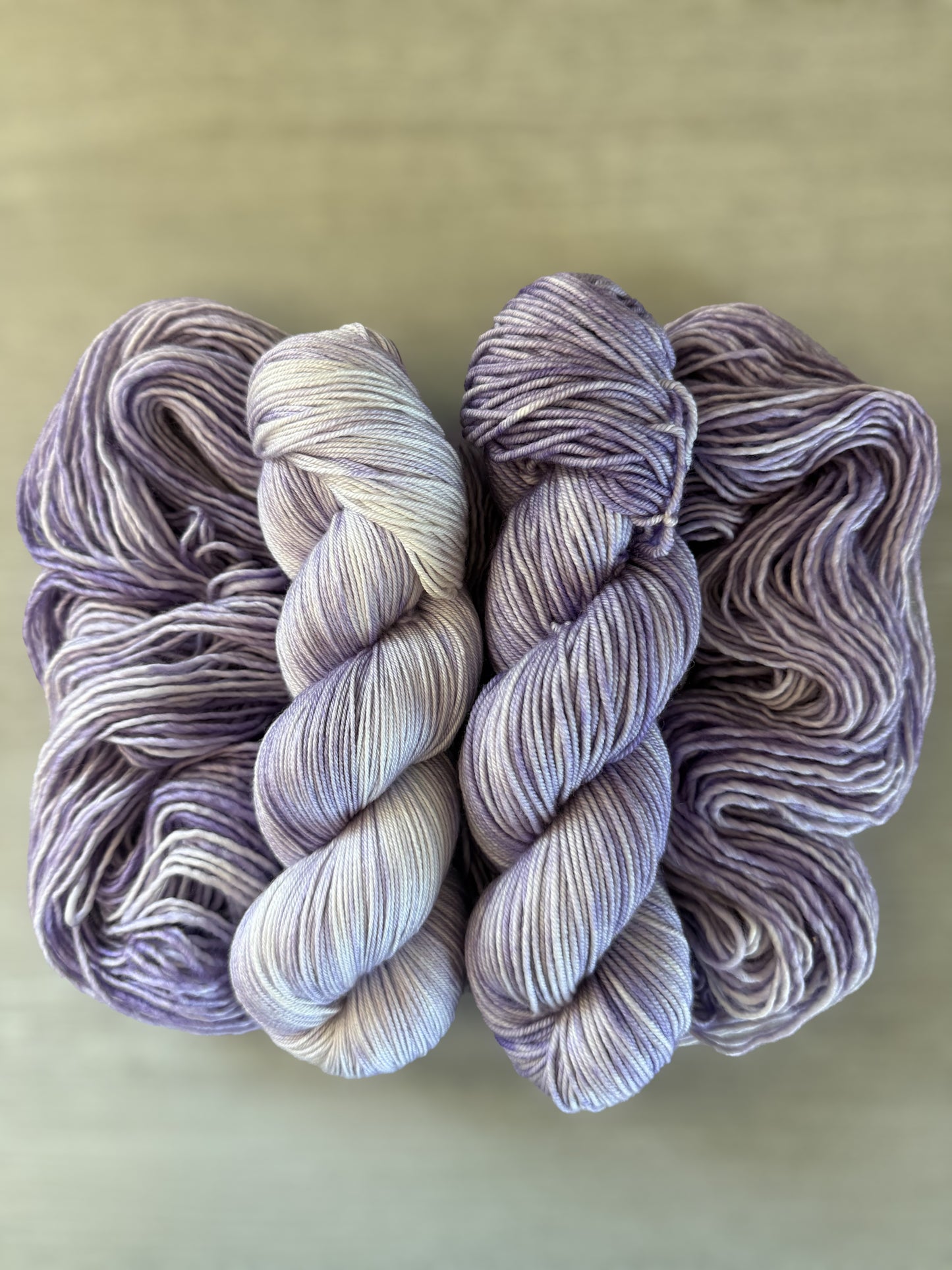 Mauve Marbled Artisan Hand Dyed Merino Wool Yarn