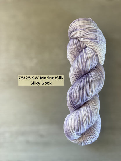 Mauve Marbled Artisan Hand Dyed Merino Wool Yarn