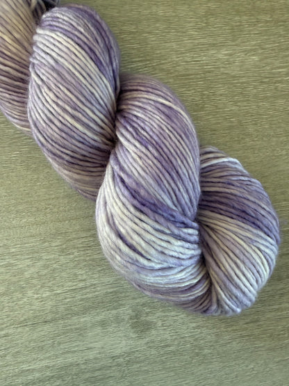 Mauve Marbled Artisan Hand Dyed Merino Wool Yarn
