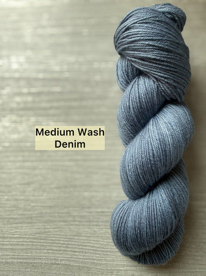 Denim Fade Set Artisan Hand Dyed Merino Wool Yarn
