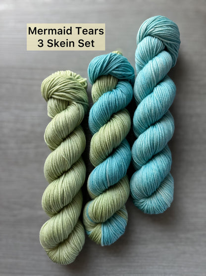 Mermaid Tears Sea Glass Artisan Dyed Merino Wool Yarn