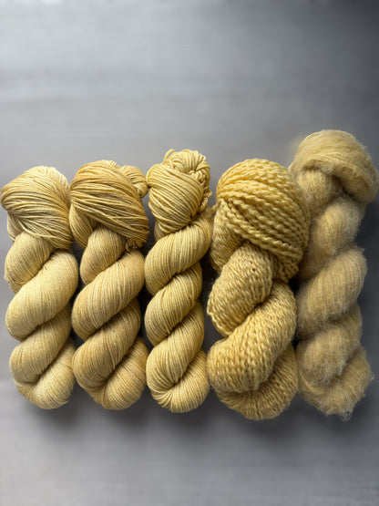 Mimosa Yellow Artisan Hand Dyed Merino Wool Yarn