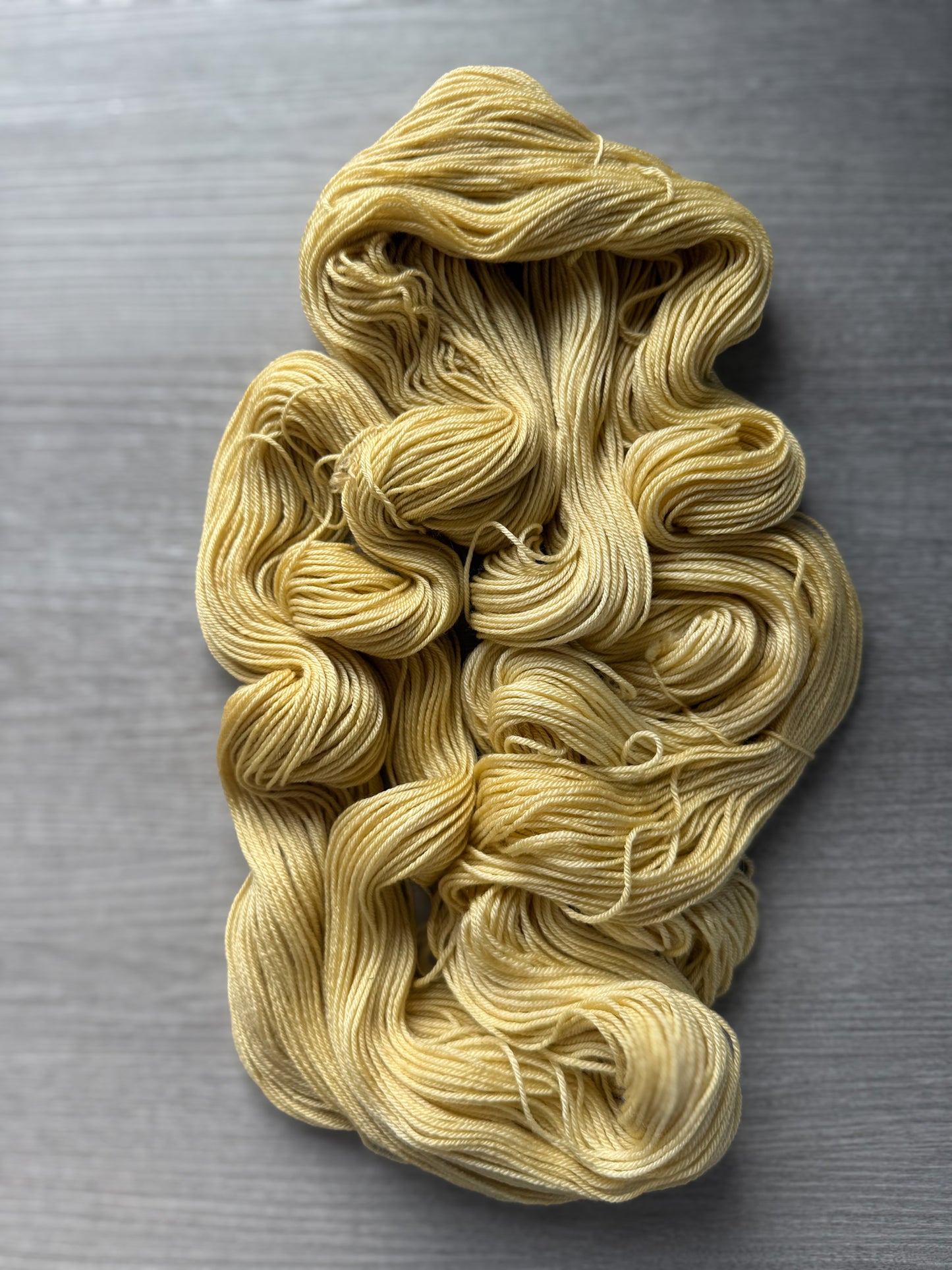 Mimosa Yellow Artisan Hand Dyed Merino Wool Yarn