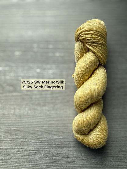 Mimosa Yellow Artisan Hand Dyed Merino Wool Yarn