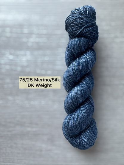 Moody Blue Artisan Hand Dyed Merino Wool Yarn