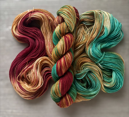 Moroccan Tile Artisan Hand Dyed Merino Wool Yarn