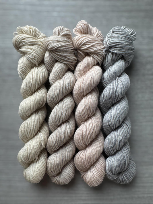 Neutral Artisan Hand Dyed Mini Skein Set