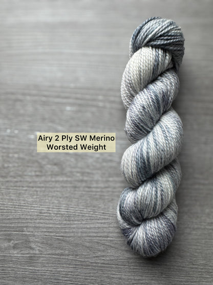 Overcast Days Artisan Hand Dyed Merino Wool Yarn
