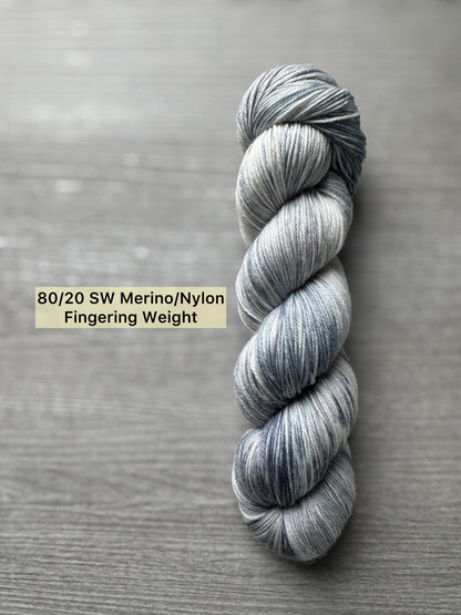 Overcast Days Artisan Hand Dyed Merino Wool Yarn