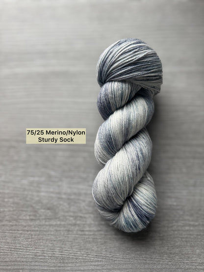 Overcast Days Artisan Hand Dyed Merino Wool Yarn