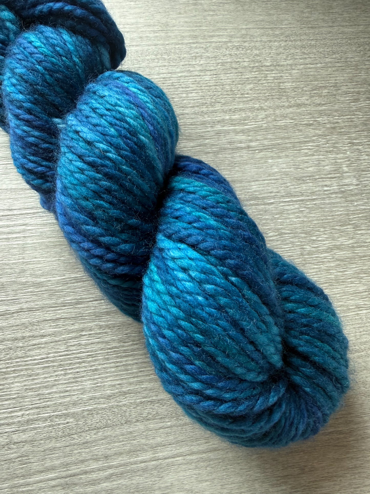 Patina Blue Artisan Hand Dyed Merino Wool Yarn