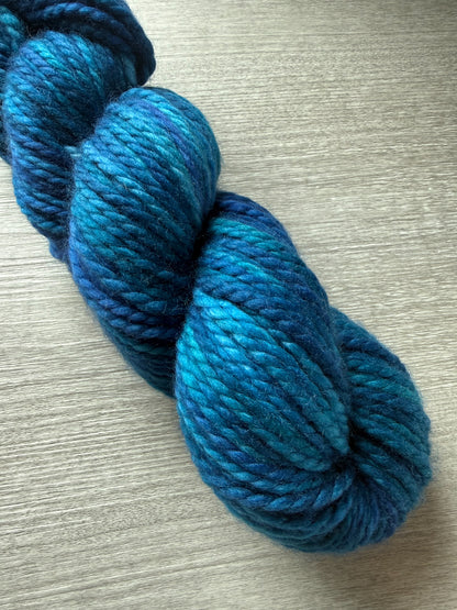 Patina Blue Artisan Hand Dyed Merino Wool Yarn