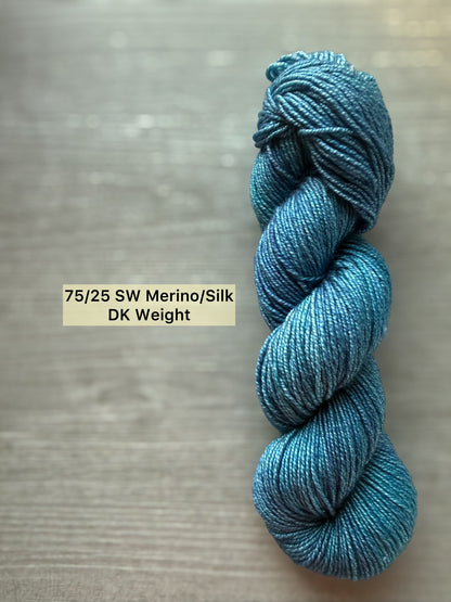 Patina Blue Artisan Hand Dyed Merino Wool Yarn