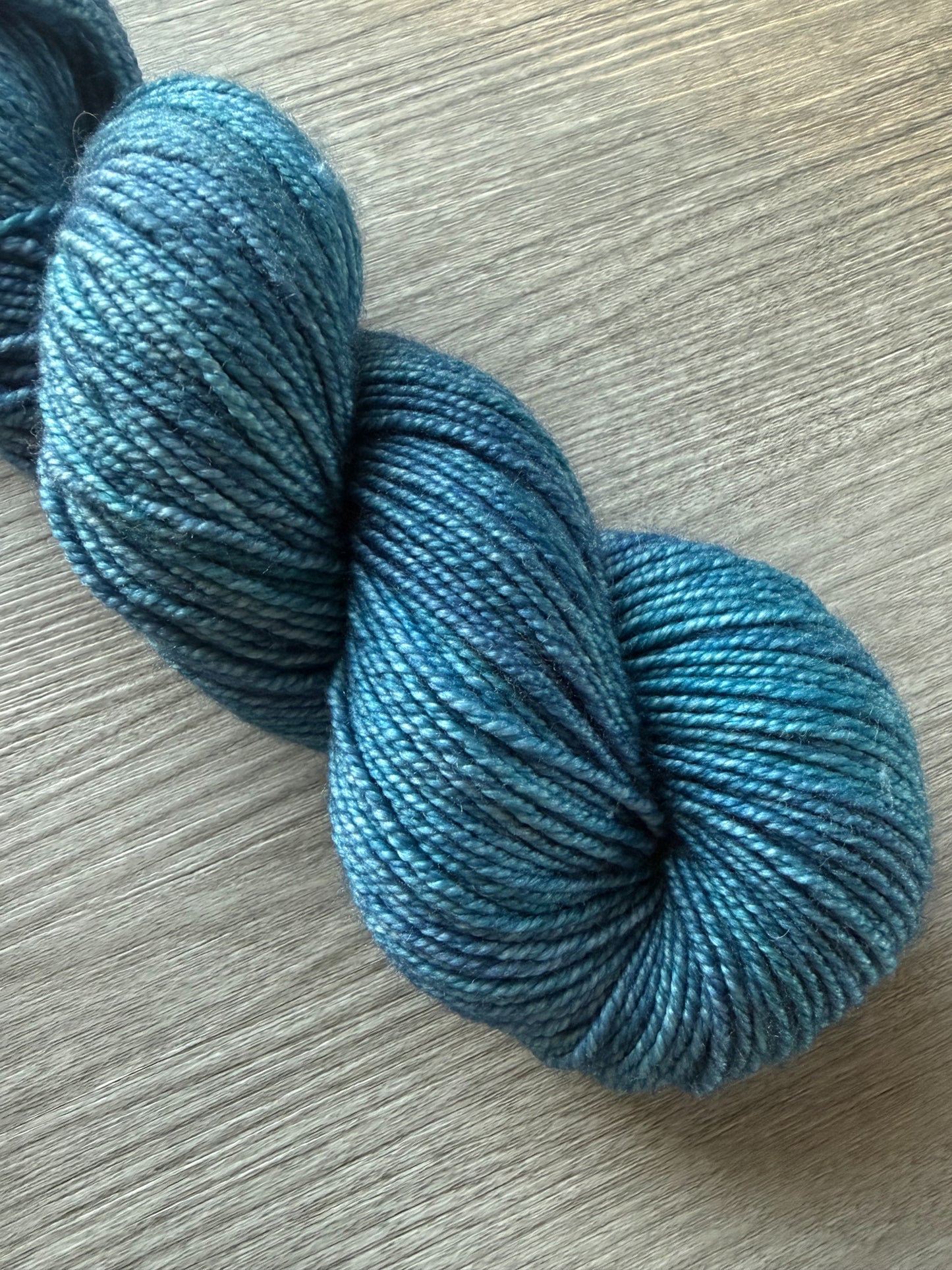 Patina Blue Artisan Hand Dyed Merino Wool Yarn