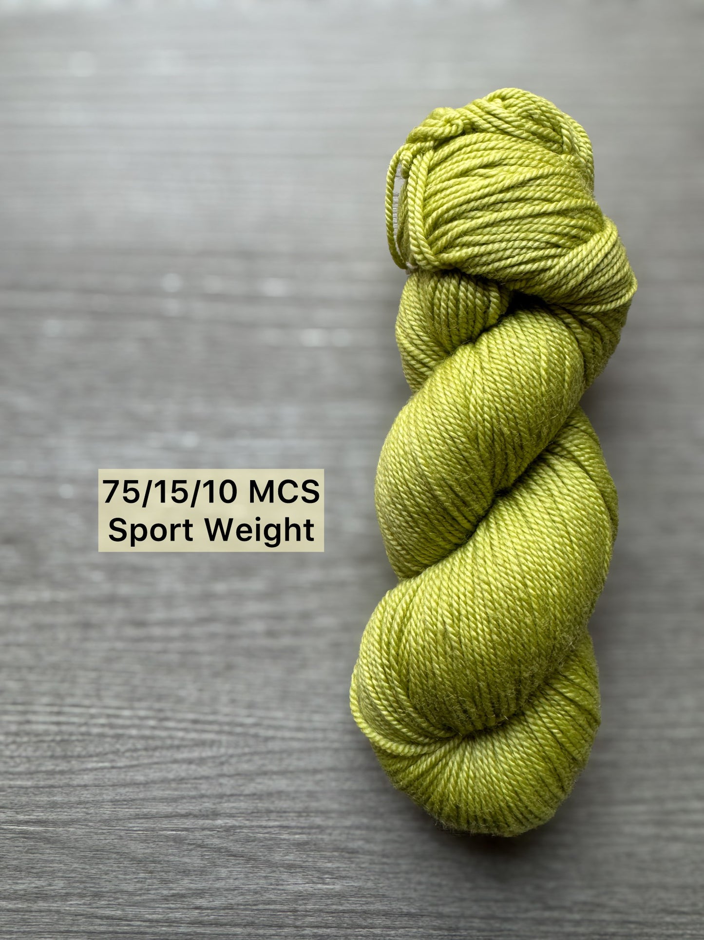 Pea Green With Envy Artisan Hand Dyed Merino Wool Yarn