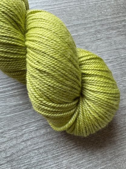 Pea Green With Envy Artisan Hand Dyed Merino Wool Yarn