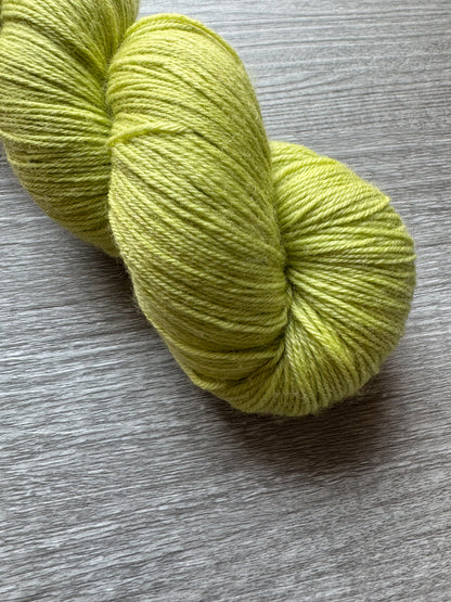 Pea Green With Envy Artisan Hand Dyed Merino Wool Yarn