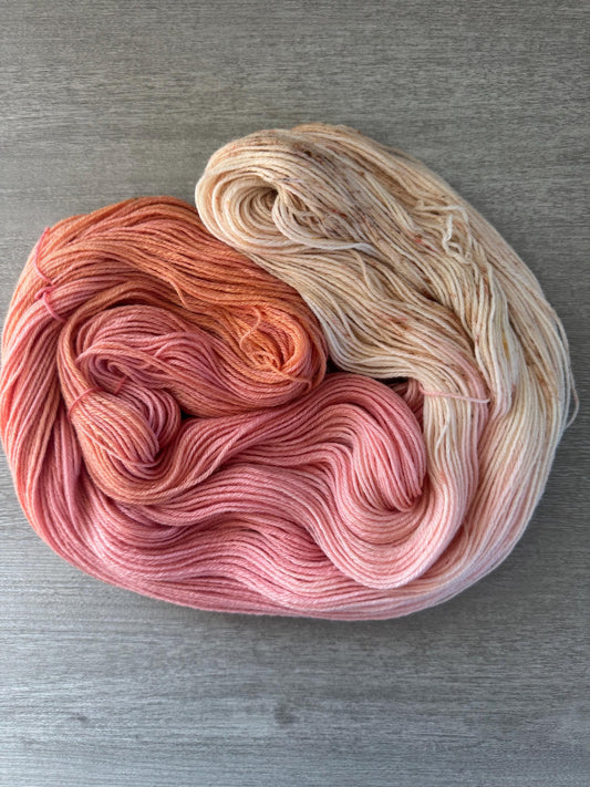 Peach Pit Artisan Hand Dyed Merino Wool Yarn