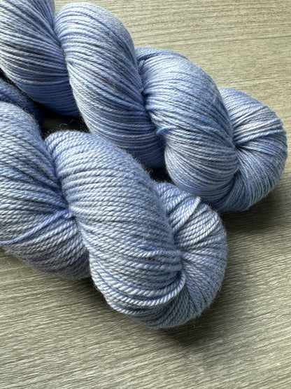 Periwinkle Blue Artisan Hand Dyed Merino Wool Yarn
