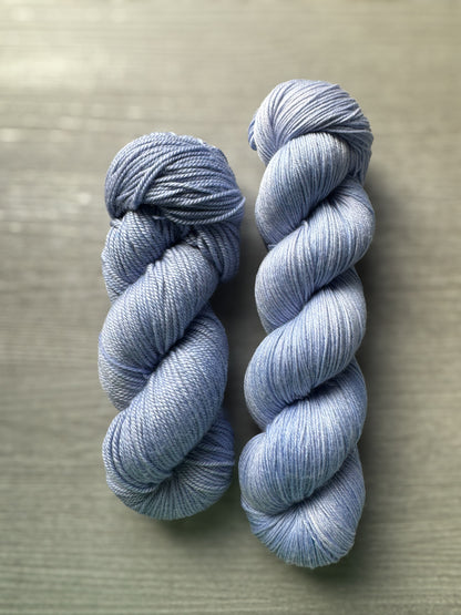Periwinkle Blue Artisan Hand Dyed Merino Wool Yarn