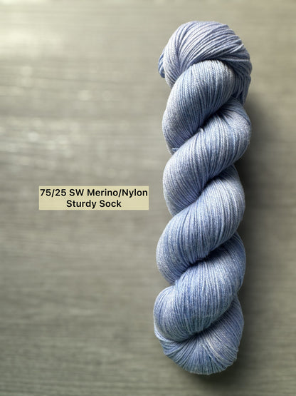 Periwinkle Blue Artisan Hand Dyed Merino Wool Yarn