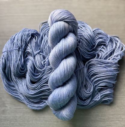 Periwinkle Blue Artisan Hand Dyed Merino Wool Yarn