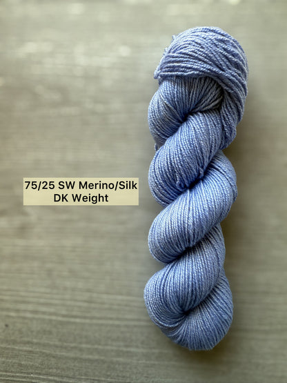 Periwinkle Blue Artisan Hand Dyed Merino Wool Yarn