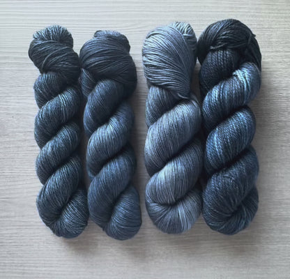 Moody Blue Artisan Hand Dyed Merino Wool Yarn