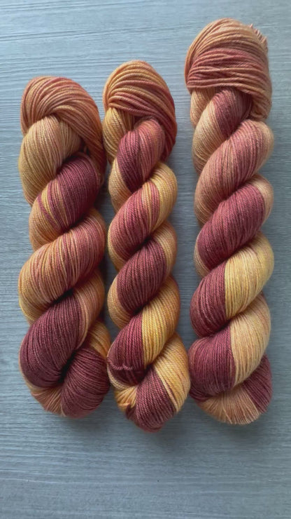 Fall Mum's The Word Artisan Hand Dyed Merino Wool Yarn