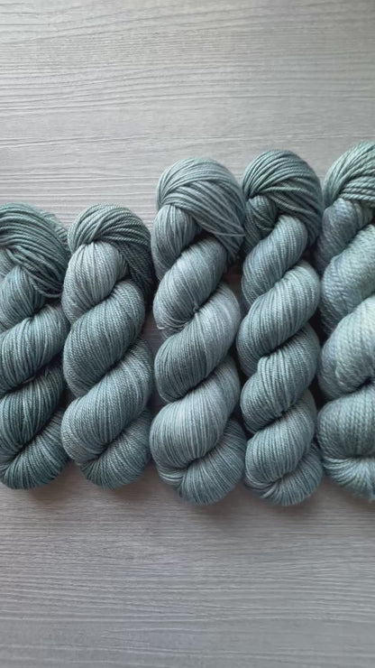 Stone Blue Artisan Hand Dyed Merino Wool Yarn