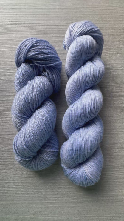 Periwinkle Blue Artisan Hand Dyed Merino Wool Yarn