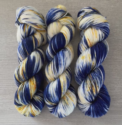 My Favorite Blue Jeans Artisan Hand Dyed Merino Wool Yarn