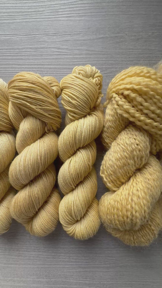 Mimosa Yellow Artisan Hand Dyed Merino Wool Yarn