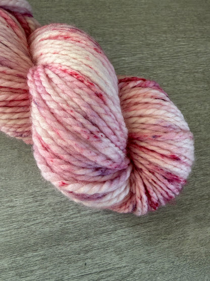 Raspberry Ripple Artisan Hand Dyed Bulky Chunky Merino Wool Yarn