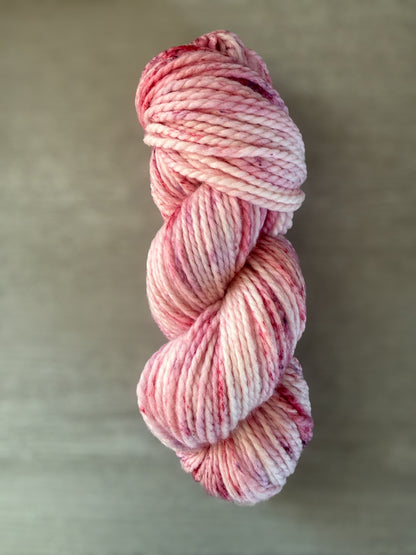Raspberry Ripple Artisan Hand Dyed Bulky Chunky Merino Wool Yarn