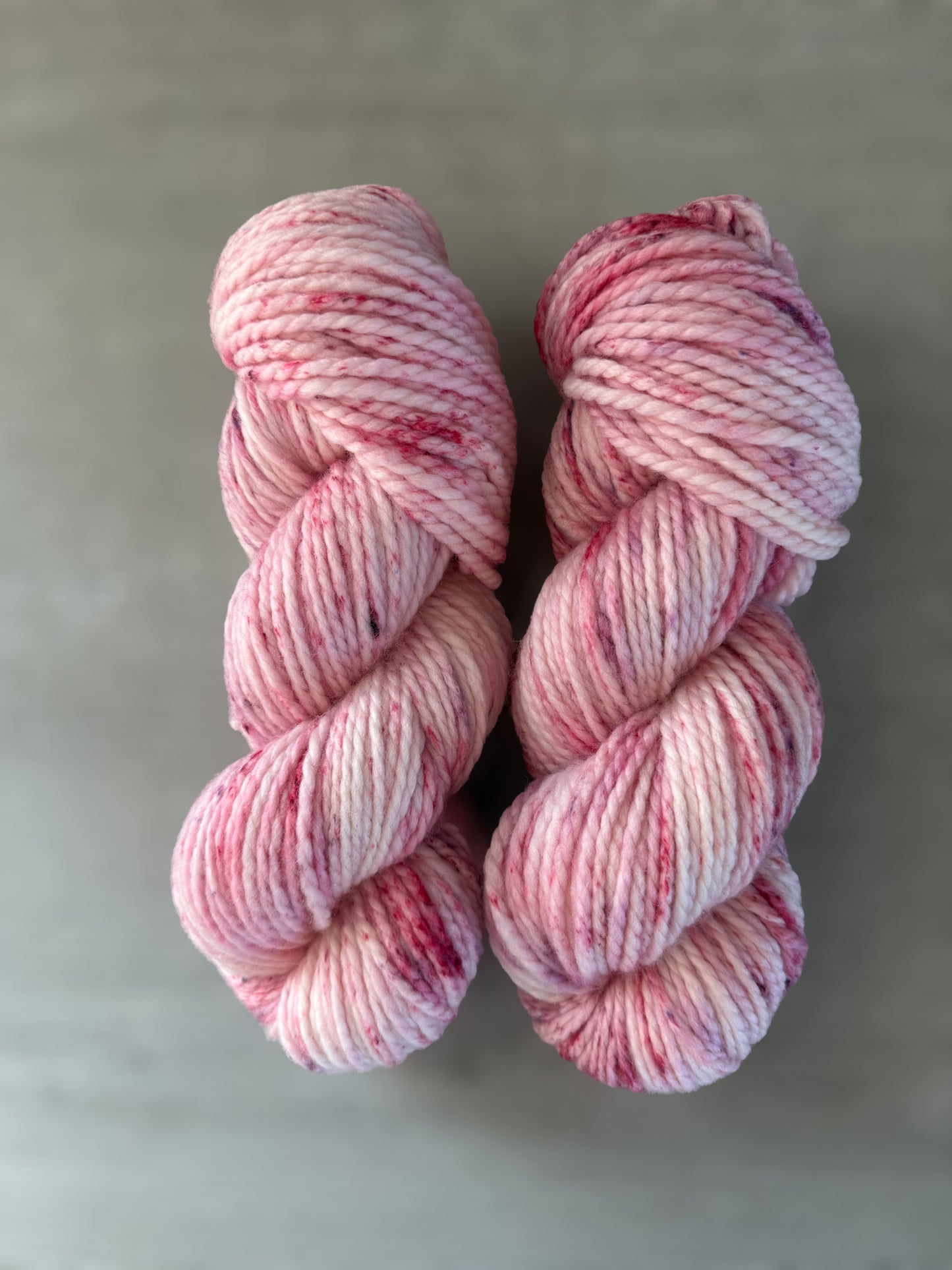 Raspberry Ripple Artisan Hand Dyed Bulky Chunky Merino Wool Yarn
