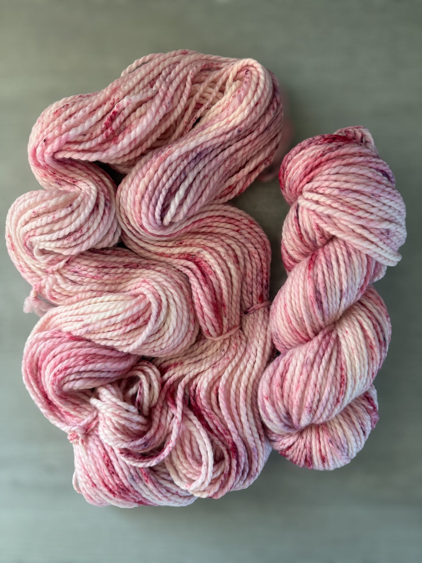 Raspberry Ripple Artisan Hand Dyed Bulky Chunky Merino Wool Yarn