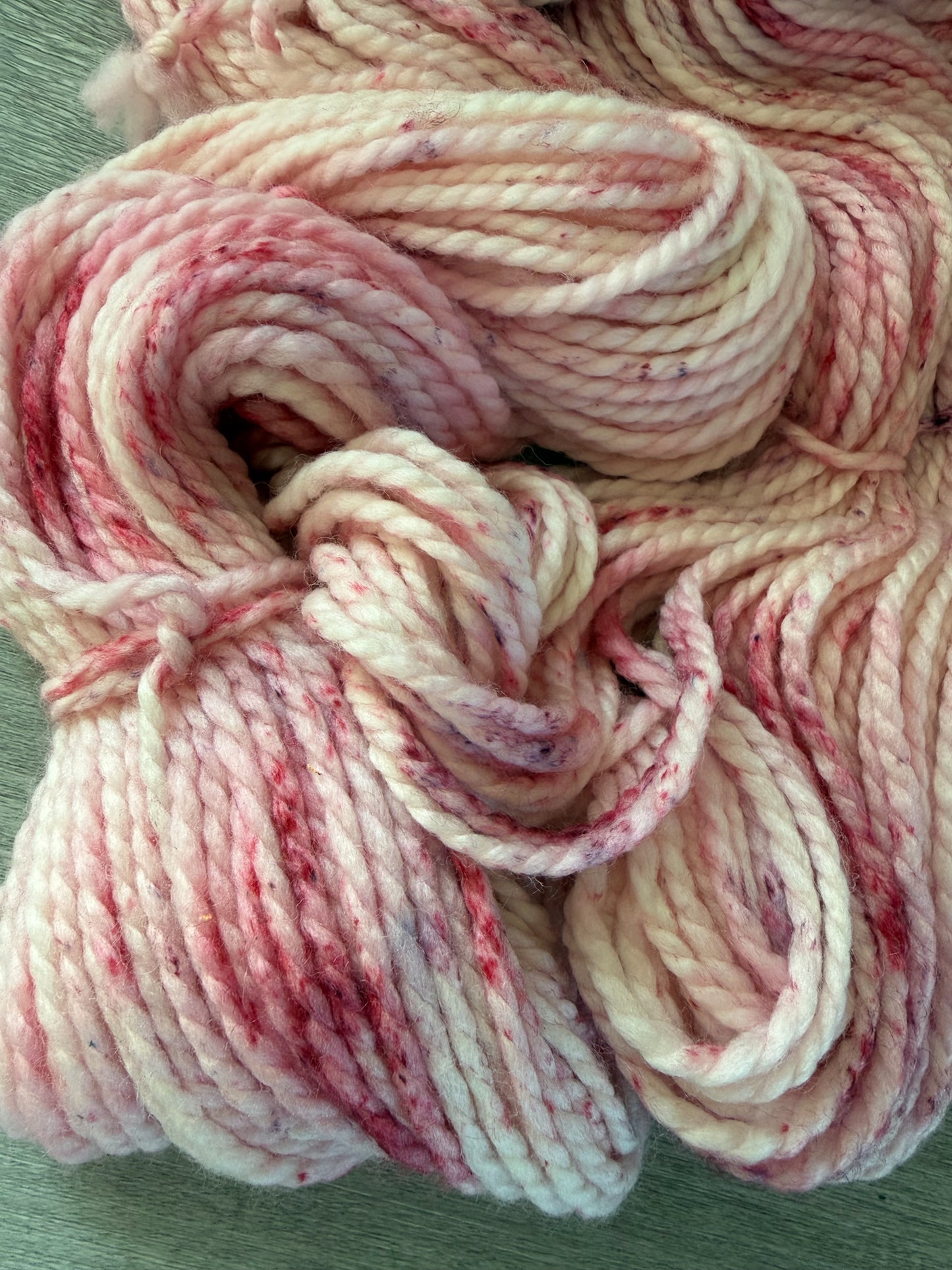 Raspberry Ripple Artisan Hand Dyed Bulky Chunky Merino Wool Yarn