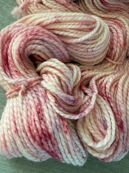 Raspberry Ripple Artisan Hand Dyed Bulky Chunky Merino Wool Yarn