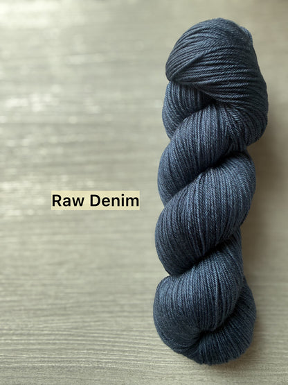 Denim Fade Set Artisan Hand Dyed Merino Wool Yarn
