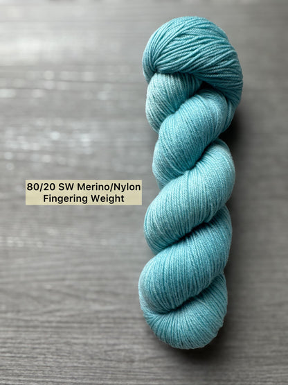 Robyn's Egg Blue Artisan Hand Dyed Merino Wool Yarn